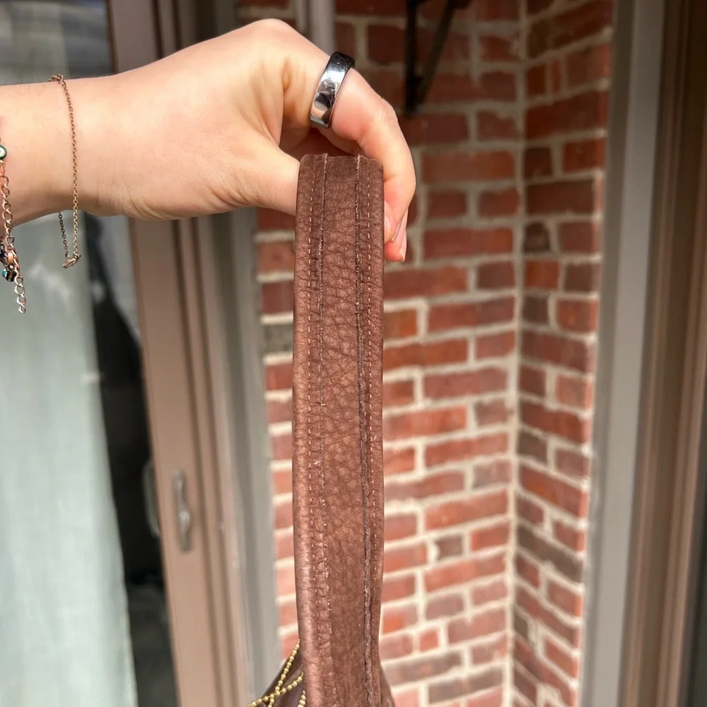 Vintage couch nubuck ergo 4395 mahogany brown leather shoulder hobo bag retro - Picture 14 of 16